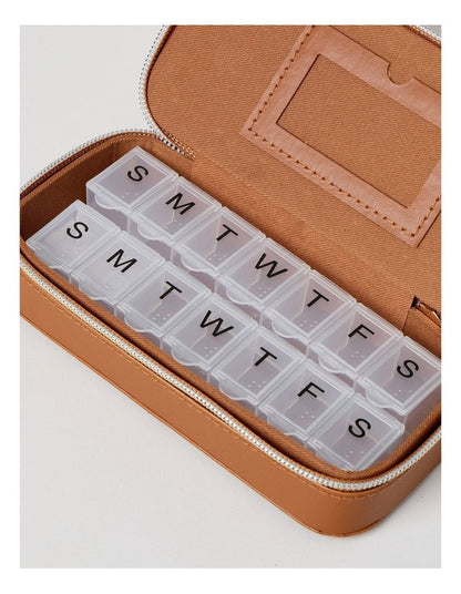 TRAVEL PILL BOX TAN
