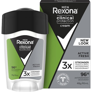 Rexona Men Clinical 96hr Deodorant Stick Active Fresh 45mL