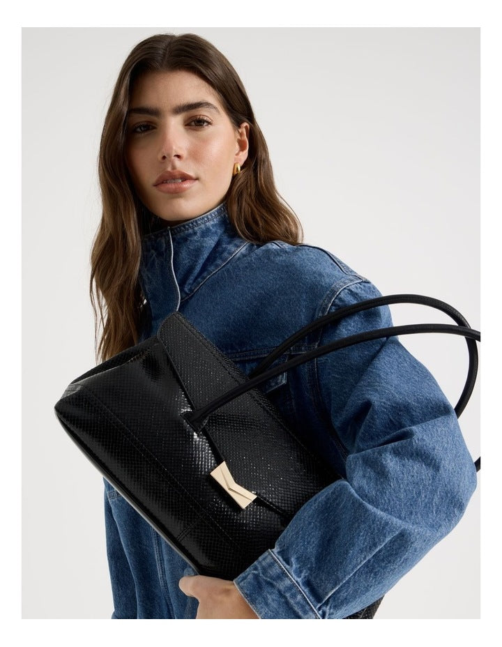 Beck Snake Tote Bag in Black