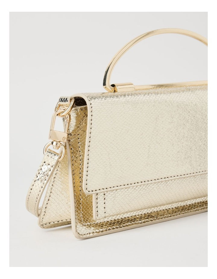 Beckett Snake Clutch Bag in Gold