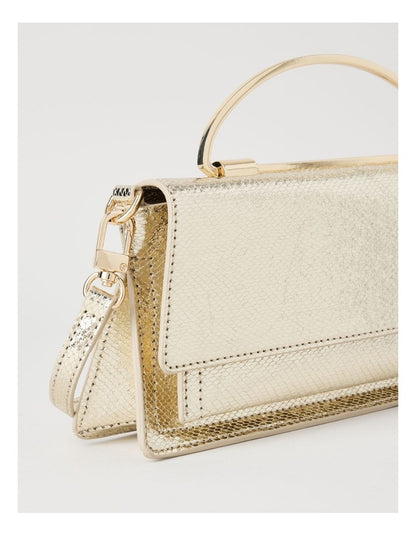 Beckett Snake Clutch Bag in Gold