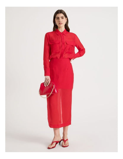 Birdie Clutch Bag in Red