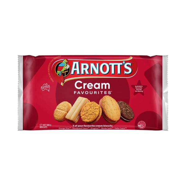 ARNOTT'S CREAM FAVOURITES ASSORTED BISCUITS.