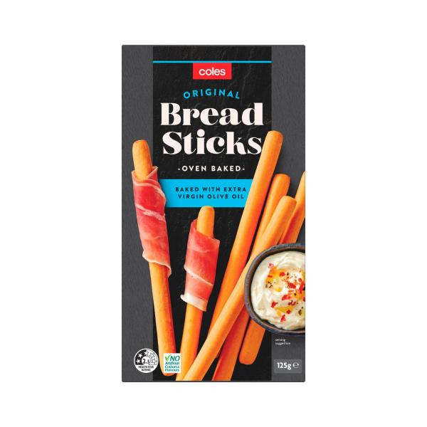 COLES ORIGINAL BREADSTICKS 125G