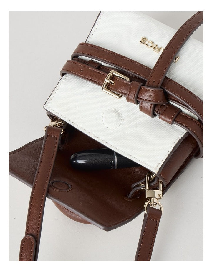 Brussels Crossbody Bag in Vanilla and Choc Combo