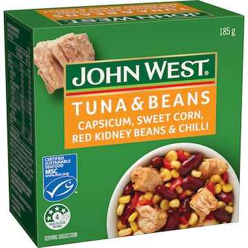 John West Tuna & Beans Capsicum Corn Red Kidney Beans & Chilli 185g