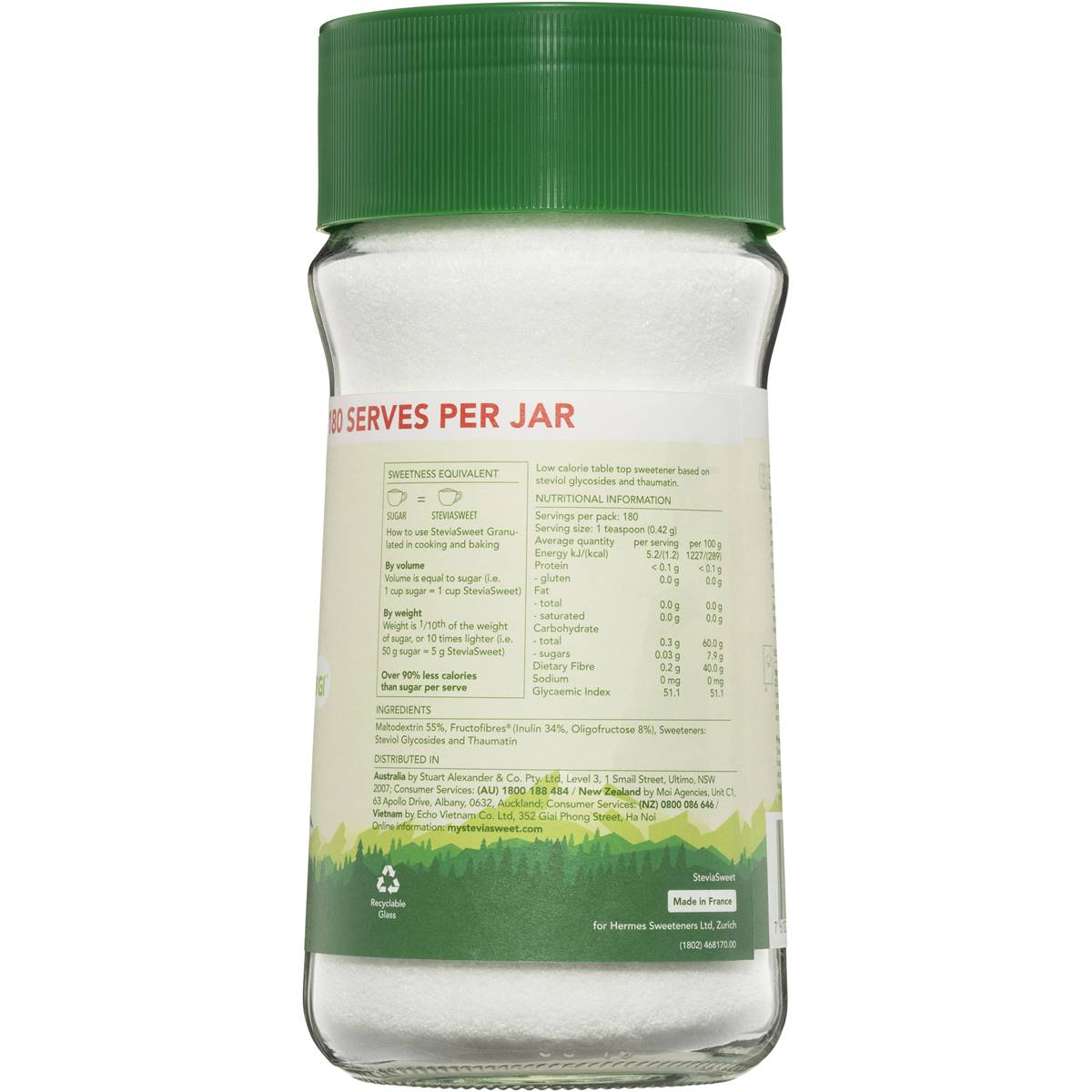 Stevia Sweet Sweet Granulated Jar 75G