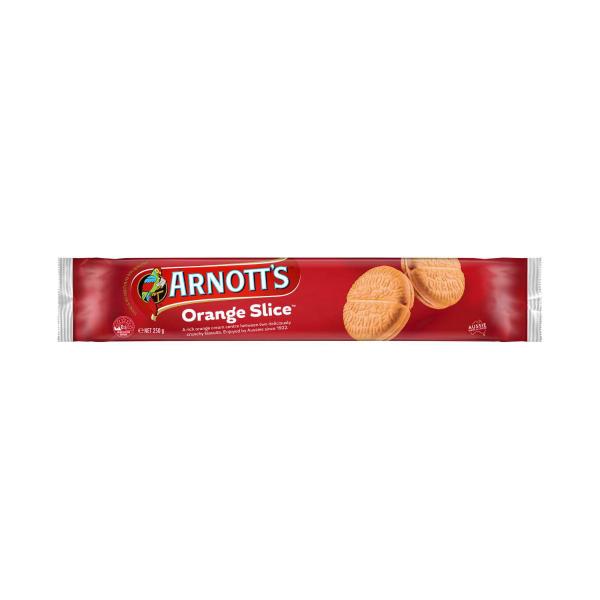 ARNOTT'S ORANGE SLICE  CREAM BISCUITS 250G