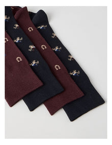 2 Pack at the Races Socks in Black and Andorra