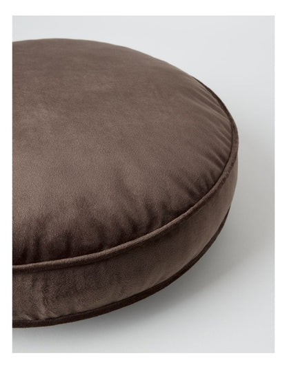 Riley Velvet Cushion in Chocolate