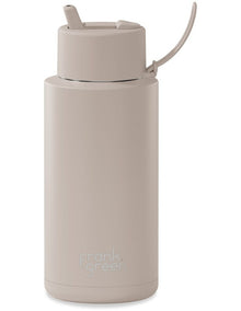 Stainless Steel Reusable Bottle with Flip Straw Lid 34oz in Moon Dust