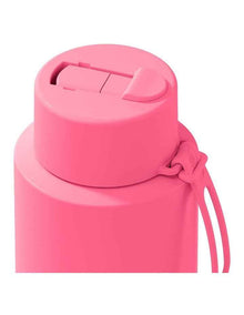 Stainless Steel Reusable Bottle with Flip Straw Lid 34oz in Bubblegum