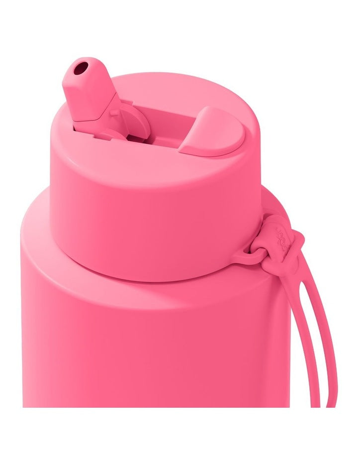 Stainless Steel Reusable Bottle with Flip Straw Lid 34oz in Bubblegum