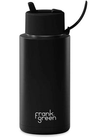 Stainless Steel Reusable Bottle with Flip Straw Lid 34oz/1L in Midnight