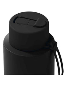 Stainless Steel Reusable Bottle with Flip Straw Lid 34oz/1L in Midnight