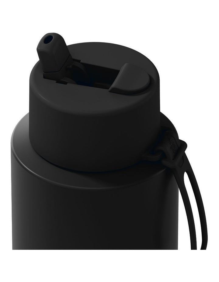 Stainless Steel Reusable Bottle with Flip Straw Lid 34oz/1L in Midnight