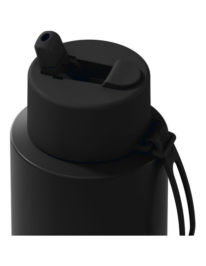 Stainless Steel Reusable Bottle with Flip Straw Lid 34oz/1L in Midnight