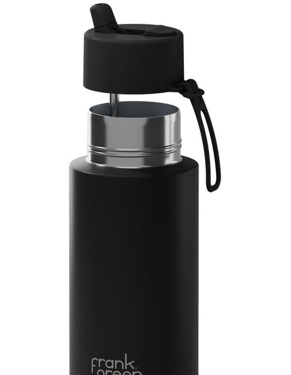 Stainless Steel Reusable Bottle with Flip Straw Lid 34oz/1L in Midnight