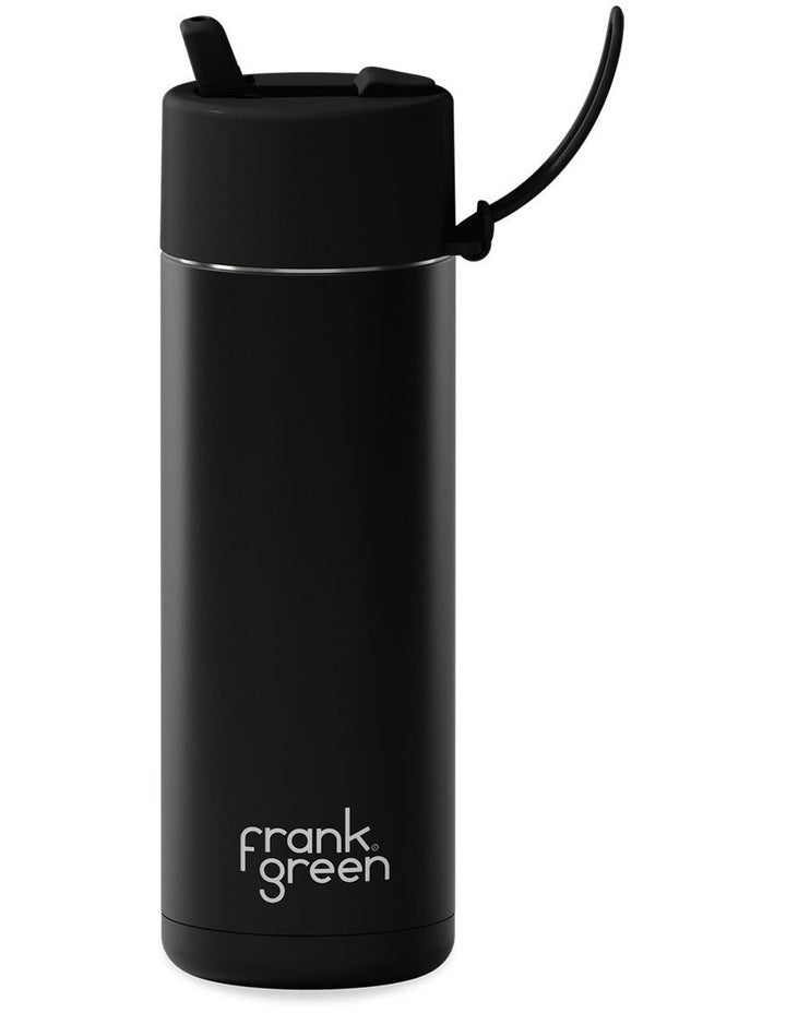 20oz/595ml Stainless Steel Reusable Bottle Midnight with Flip Straw Lid
