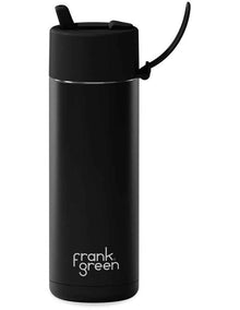 20oz/595ml Stainless Steel Reusable Bottle Midnight with Flip Straw Lid