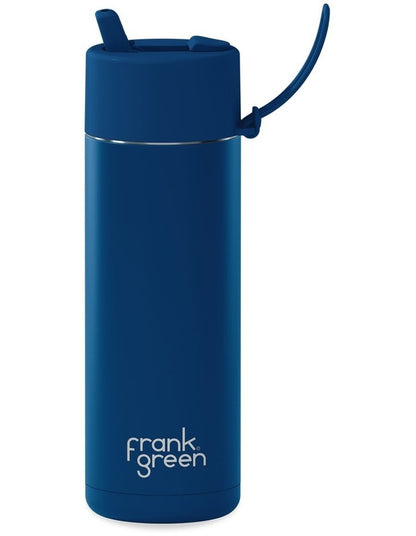 20oz/595ml Stainless Steel Reusable Bottle Deep Ocean with Flip Straw Lid
