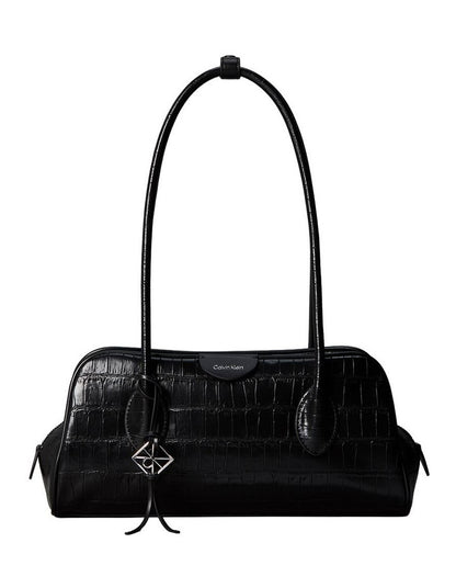 Emblem Trio Shoulder Bag in Black Croc