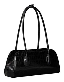 Emblem Trio Shoulder Bag in Black Croc