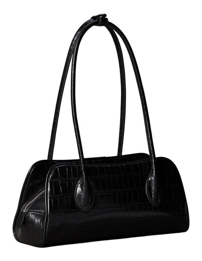 Emblem Trio Shoulder Bag in Black Croc