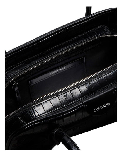 Emblem Trio Shoulder Bag in Black Croc