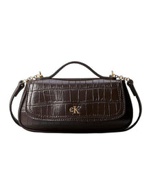 Top Handle Croc Crossbody Flap Bag in Delicioso