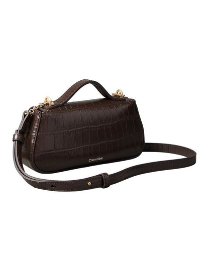 Top Handle Croc Crossbody Flap Bag in Delicioso