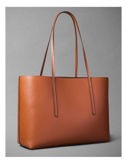 Foil Logo Tote Bag in Natural Umber