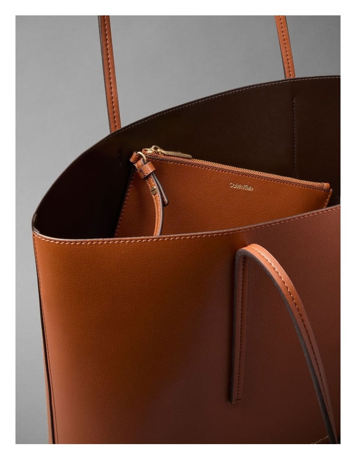 Foil Logo Tote Bag in Natural Umber