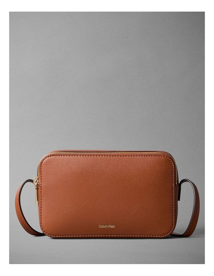 Foil Logo Crossbody Camera Bag in Natural Umber