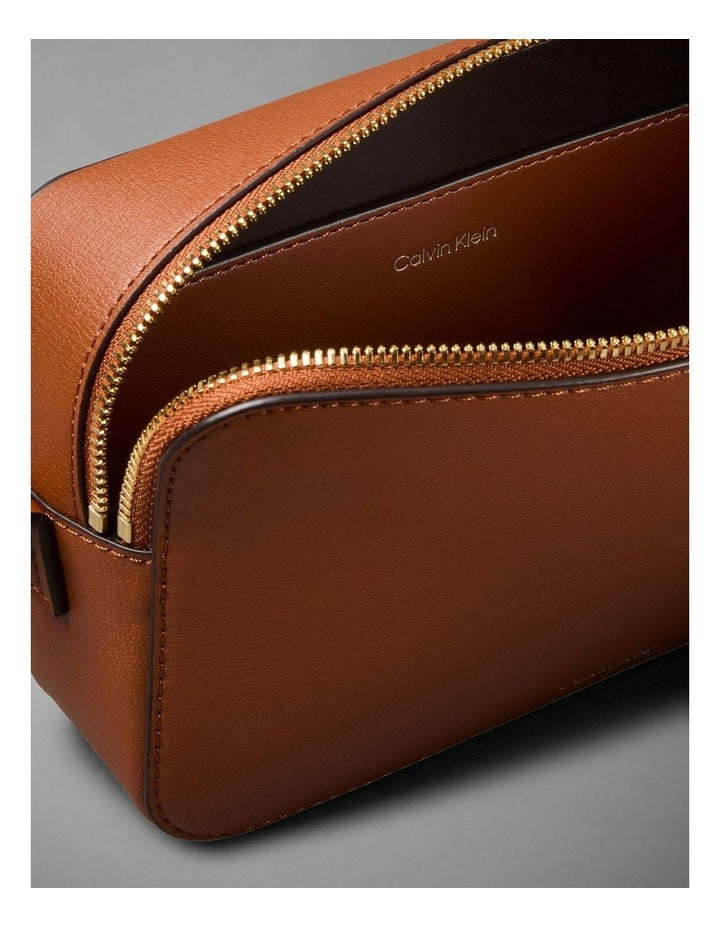 Foil Logo Crossbody Camera Bag in Natural Umber