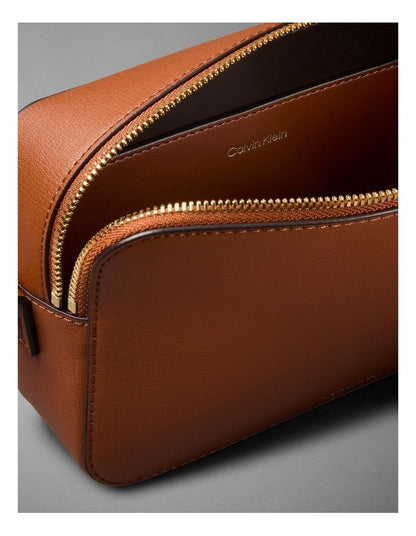 Foil Logo Crossbody Camera Bag in Natural Umber