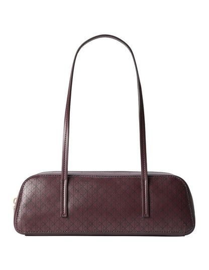 Emblem Allover Print Bauletto Shoulder Bag in Fudge