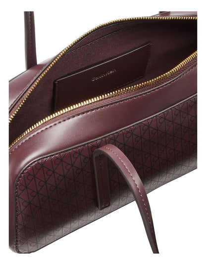 Emblem Allover Print Bauletto Shoulder Bag in Fudge