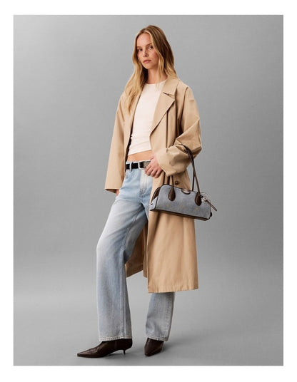Emblem Trio Shoulder Bag in Light Wash Denim