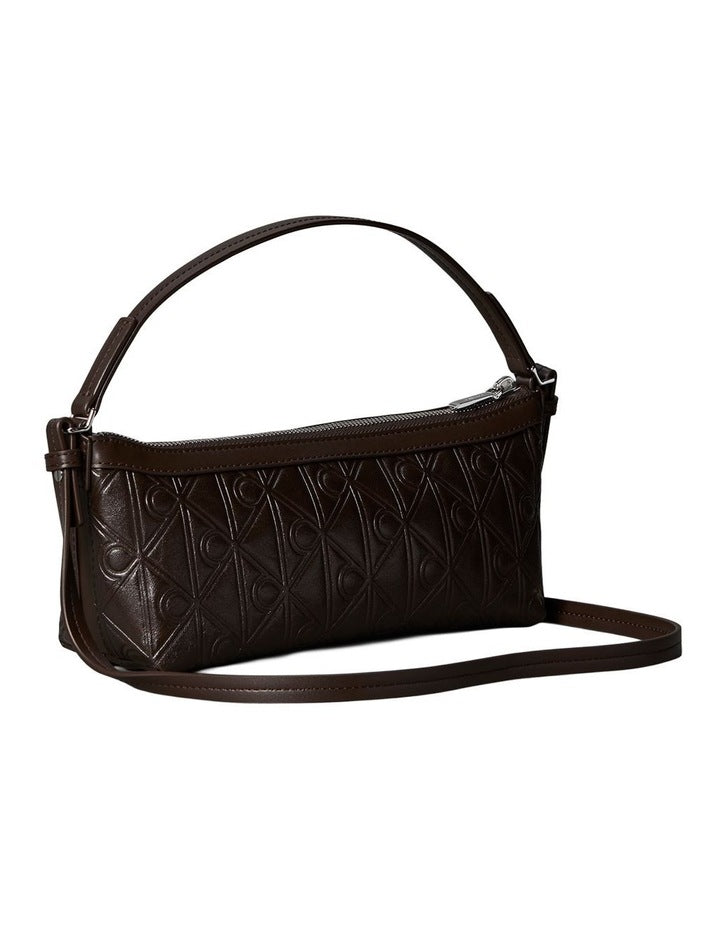 Emblem Allover Print Debossed Shoulder Bag in Delicioso