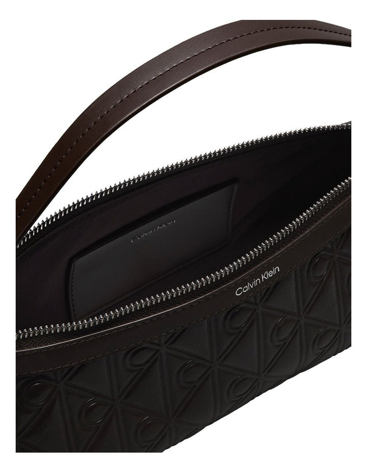 Emblem Allover Print Debossed Shoulder Bag in Delicioso