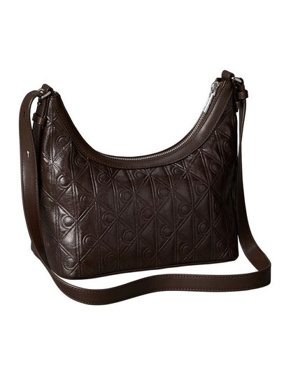 Emblem Allover Print Debossed Shoulder Bag in Delicioso