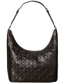 Emblem Allover Print Debossed Shoulder Bag in Delicioso