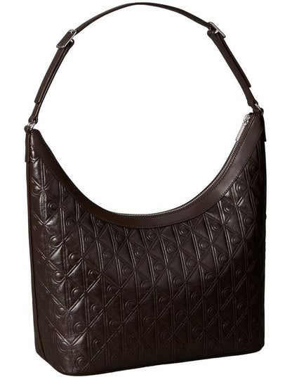 Emblem Allover Print Debossed Shoulder Bag in Delicioso