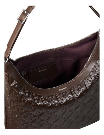 Emblem Allover Print Debossed Shoulder Bag in Delicioso