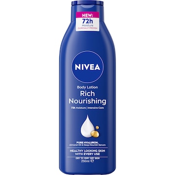 Nivea Rich Nourishing Body Lotion 72hr Moisturiser For Dry Skin 250mL
