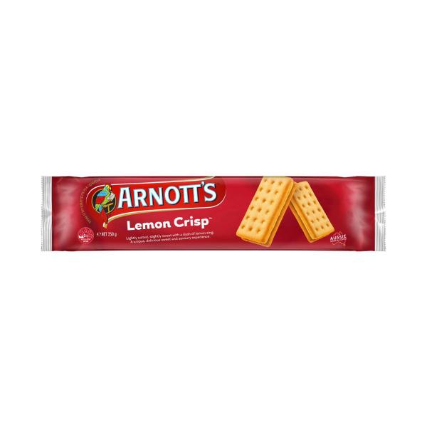 ARNOTT'S LEMON CRISP CREAM BISCUITS 250G
