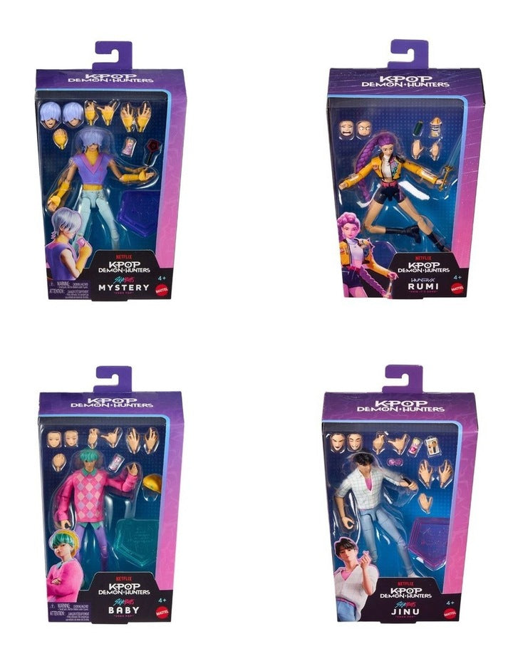 KPop Demon Hunters Action Figure with Storytelling Accessories & Swappable Faces & Hands (Characters May Vary)