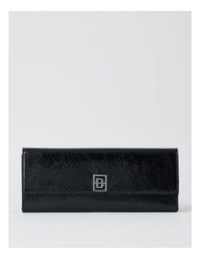 Bowie Snake Clutch Bag in Black