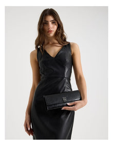 Bowie Snake Clutch Bag in Black